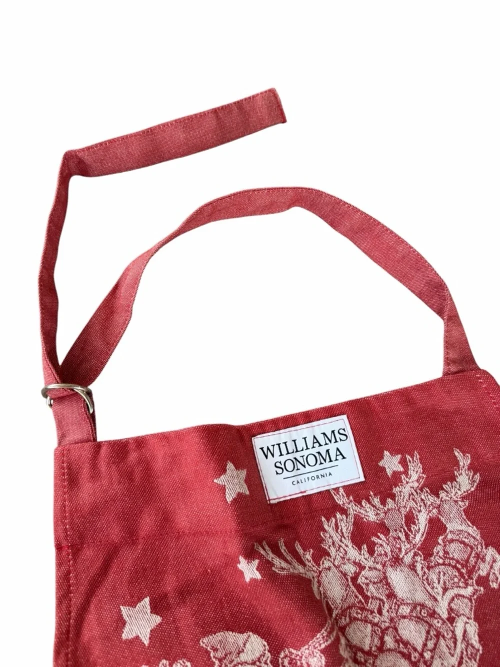 Williams-Sonoma Twas The Night Before Christmas Jacquard Apron Red White NWT OS
